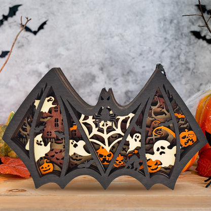 Bat 3D Wood Carving Light