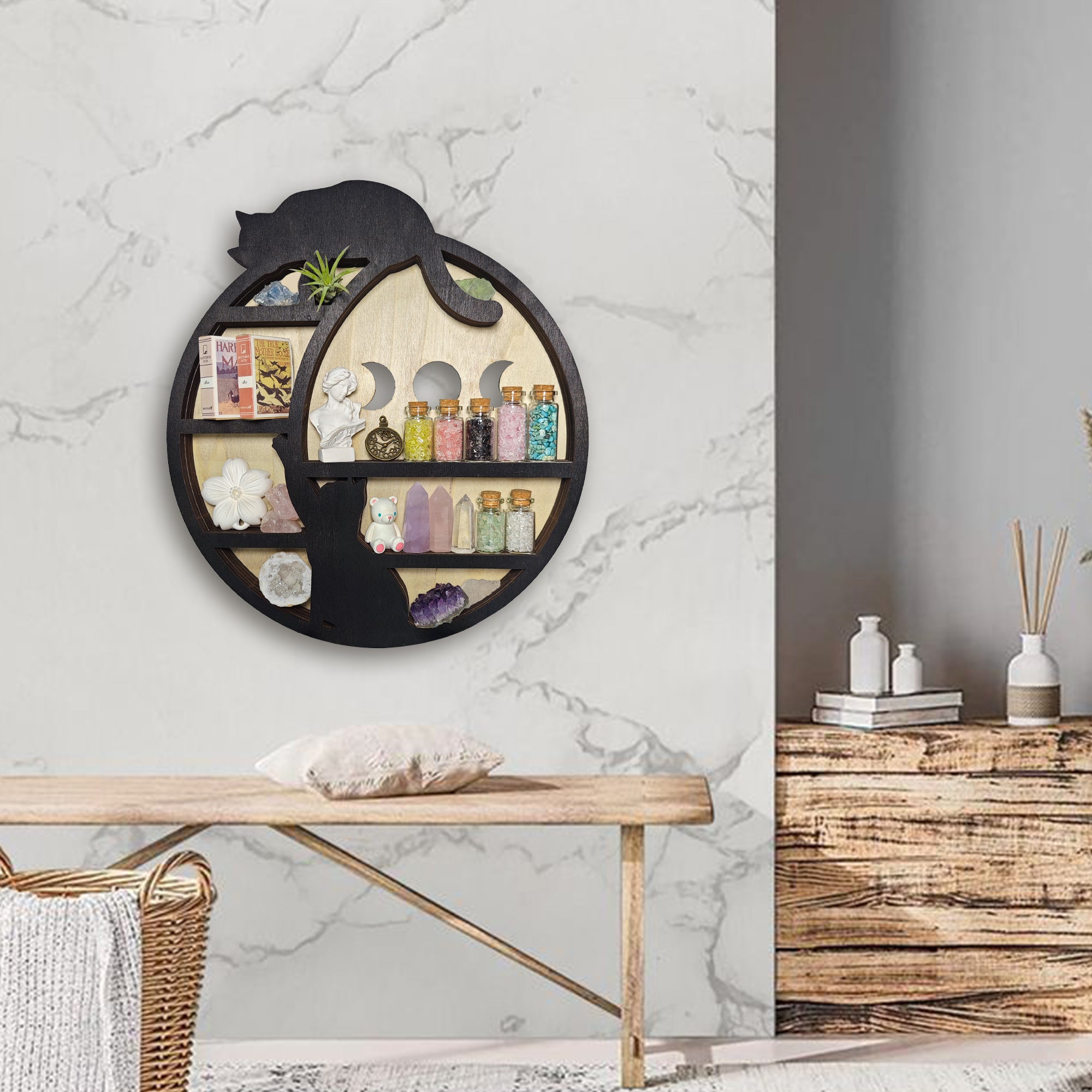 Moon shelf with unique design for room decor