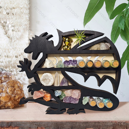 Rustic Dragon Wooden Crystal Shelf Display