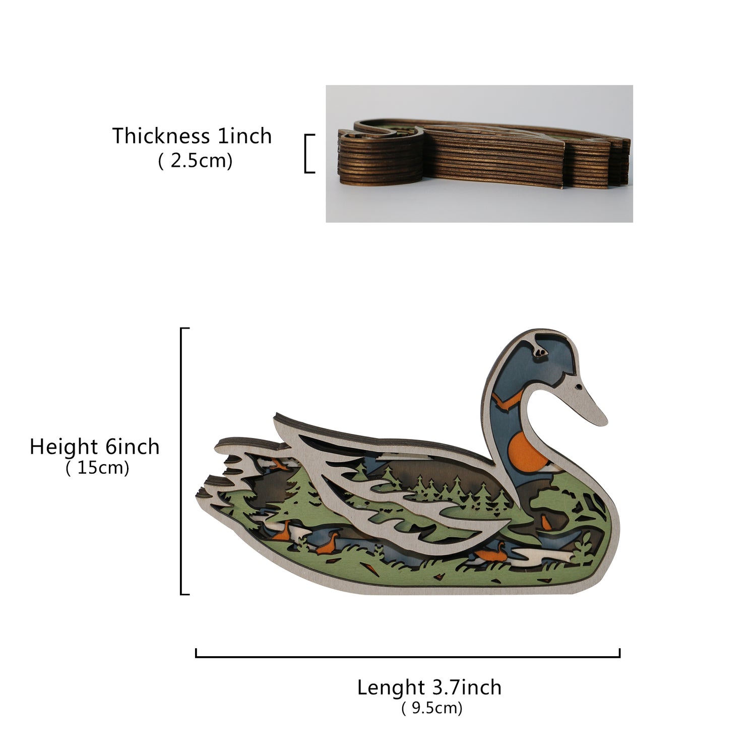 Wooden Duck Carving Handcraft Gift